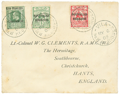 1909 5c+ 10c + 1/2d Obl. VILA NEW HEBRIDES Sur Enveloppe Pour L' ANGLETERRE. Superbe. - Sonstige & Ohne Zuordnung