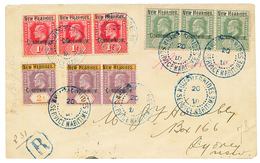 1910 1/2d(x3) + 1d(x3)+ 2d(x3) Obl. Cachet Maritime Rare NLLES HEBRIDES SERVICE MARITIME Sur Enveloppe RECOMMANDEE Pour  - Sonstige & Ohne Zuordnung