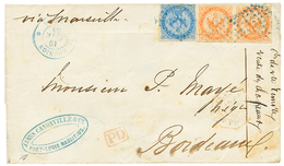 "ILE MAURICE Via La REUNION" : 1868 AIGLE 20c + Paire Du 40c, Tous TB Margés + REUNION ST DENIS Sur Lettre De PORT LOUIS - Sonstige & Ohne Zuordnung