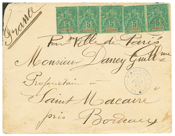 1895 5c(x5) Obl. REUNION SAINTE MARIE Sur Enveloppe Pour La FRANCE. TB. - Sonstige & Ohne Zuordnung