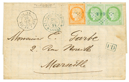 "RUFISQUE - PRECURSEUR" : 1875 CG Paire 5c CERES + 40c CERES Obl. GOR + SENEGAL ET DEP. GOREE Sur Lettre Avec Texte Daté - Sonstige & Ohne Zuordnung