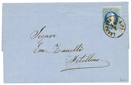 CYPRUS : 1875 10 SOLDI Canc. LARNACA DI CIPRO On Entire Letter To METELINE. Verso, LLOYD SMIRNE. Vvf. - Oriente Austriaco