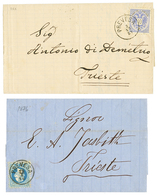 "PREVESA" : 1876/84 2 Covers With 10 SOLDI Canc. PREVESA To TRIESTE. Vvf. - Oriente Austriaco