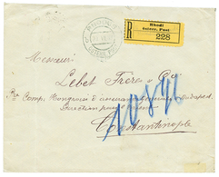 "RHODES" : 1914 15c + 2P Canc. RHODUS On Reverse Of REGISTERED Envelope To CONSTANTINOPLE. Vf. - Oriente Austriaco