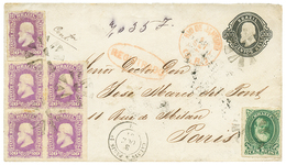 BRAZIL : 1881 P./Stat 200R + 20r(x5) + 100r Sent REGISTERED From RIO DE JANEIRO To FRANCE. Scarce. Vvf. - Other & Unclassified