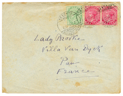 BRITISH SOMALILAND : 1903 INDIA 1/2a + 1a(x2) Canc. BASE OFFICE BERBERA On Envelope To FRANCE. Vf. - Somaliland (Herrschaft ...-1959)