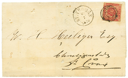 DANISH WEST INDIES : 1870 2c Carmin With 4 Nice Margins Canc. On Cover(faults) From ST THOMAS To STE CROIX. RARE. NIELSE - Dänische Antillen (Westindien)