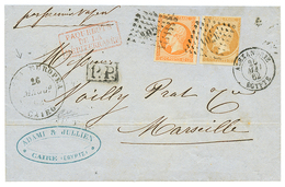 EGYPT - POSTA EUROPEA : 1862 FRANCE 10c + 40c Canc. PC 3704 + ALEXANDRIE EGYPTE + POSTA EUROPEA CAIRO On Entire From CAI - Sonstige & Ohne Zuordnung