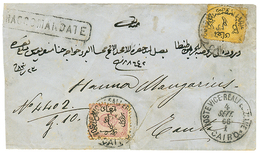 EGYPT : 1866 FIRST ISSUE 1P + 2P Canc. POSTE VICE REALI EGIZIANE CAIRO + Boxed RACCOMANDATE On REGISTERED Envelope(1 Fla - Other & Unclassified