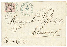 EGYPT : 1867 FIRST Issue 1P Perf. 12 1/2 X 13 Canc. POSTE VICE REALI EGIZIANE CAIRO On Entire Letter. Vvf. - Sonstige & Ohne Zuordnung