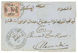 EGYPT : 1867 FIRST Issue 1P Canc. POSTE VICE REALI EGIZIANE MANSURA On Cover (flap Missing). Superb. - Altri & Non Classificati