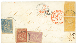 "4 PIASTRE 35 Para Rate To UNITED STATES : 1875 EGYPT 5p + 10p+ 20p+ 2 P(x2) On Envelope From CAIRO To NEW-YORK (USA). V - Other & Unclassified