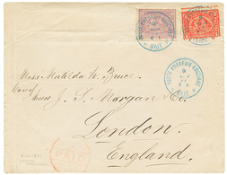 1877 10p + 1P Canc. Blue Cds POSTE KHEDEUIE SIUT On Envelope With Full Text "ASYOOT" To ENGLAND. Superb. - Altri & Non Classificati