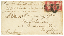 PANAMA - COLON : 1868 GB 1d(x2) Canc. F + "From W. LINCOTT, H.M.S PHOEBE COLON" On Military Envelope To ENGLAND. RARE Mi - Altri & Non Classificati