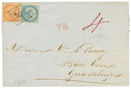"MARTINIQUE - BRITISH STEAMSHIP AGENT" : 1870 EAGLE 20c + 40c Canc. MQE + "4" Tax Marking + British Cachet MARTINIQUE (v - Other & Unclassified