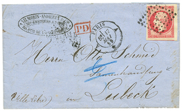 "LUBECK" : 1859 FRANCE 80c With Exceptionnal Margins Canc. On Entire Letter From PARIS To LUBECK. Very Rare Destination  - Altri & Non Classificati