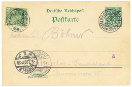 1901 P./Stat 5pf + 5pf Canc. FELDPOSTSTATION TAKU SÜD-FORT To GERMANY. Scarce. Vvf. - China (offices)