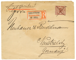 DSWA - VORLAUFER : 1893 50pf(n°50d) Pen Cancel On REGISTERED Envelope From LÜDERITZBUCHT Via CAPE-TOWN To GERMANY. STEUE - German South West Africa