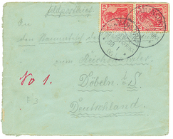 "RAMANSDRIFT On German Stamps" : 1906 GERMANIA 10pf(x2) Canc. RAMANSDRIFT On "FELDPOSTBRIEF" To GERMANY. Scarce. Vf. - German South West Africa