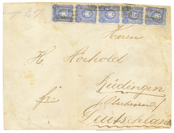 1889 GERMANY 20pf Strip Of 5 Canc. AUS WEST AFRIKA Uber HAMBURGER DAMPFER + Partial "(BAT)ANGA" On Envelope (reduced At  - Kamerun