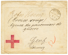 CAMEROONS - RED CROSS: 1915 JAUNDE KAMERUN 5.3.15 On RED CROSS Envelope (fault) To GENEVA (SWITZERLAND). Verso, "PRISONN - Cameroun