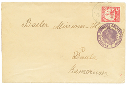 1913 10pf Canc. MOLUNDU + KAISERL. DEUTSCHE GRENZEXPEDITION On Envelope To DUALA. RARE. Dr Horst Walter LANTELME Certifi - Kamerun