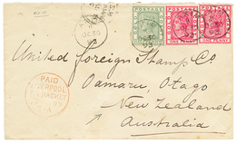 GOLD COAST To NEW ZEALAND : 1893 1/2d+ 1d(x2) Canc. AXIM On Envelope To OAMURU, NEW ZEALAND. Vvf. - Gold Coast (...-1957)