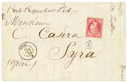 1862 GRECE 80l Canc. 67 + French Paquebot SINAI 11 Oct 62 On Entire Letter From MARSEILLE To SYRA. Superb Quality. - Other & Unclassified