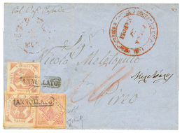 1859 NAPOLI 2g(x2) + 20g Canc. ANNULATO On Cover To PIREO (GREECE). Signed DIENA. Vf. - Ohne Zuordnung