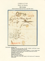 1840/46 Lot 4 Covers From GIBRALTAR Via NIZZA To GENOVA On Exhibition Pages. Vvf. - Ohne Zuordnung