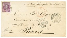 NETHERLAND INDIES - LINE P : 1882 25c + WELTEVREDEN + Rare French Maritime Cds POSS. NEER. PAQ FR. P N°1 On Cover To FRA - Niederländische Antillen, Curaçao, Aruba