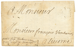 PALESTINE : 1689 Entire Letter (text In French Language) Datelined "ACRE 24 8bre 1689" To LIVORNO (ITALY). Rare So Early - Palestine