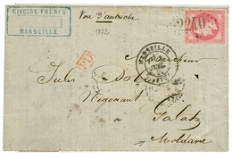 ROMANIA - Incoming Mail : 1872 FRANCE 80c EMPIRE On Cover Via AUSTRIA To GALATZ. Verso, WIEN. Vvf. - Other & Unclassified