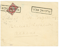 RUSSIAN LEVANT : 1894 10k Canc. Boxed PLEINE MER On Envelope From EGYPT To ATHENS (GRECE). Vvf. - Other & Unclassified