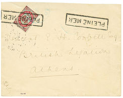 RUSSIAN LEVANT : 1894 10k Canc. Boxed PLEINE MER On Envelope From EGYPT To ATHENS (GRECE). Vvf. - Sonstige & Ohne Zuordnung