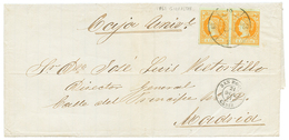 SPAIN : 1861 4c(x2) Canc. 3 + SAN ROQUE CADIZ On Entire Letter From GIBRALTAR To MADRID. Vvf. - Altri & Non Classificati