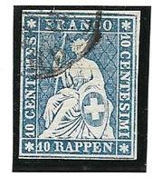 Helvetia Yvert N°27  10 RAPPEN  Oblit. - Used Stamps
