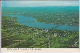 NASHWAAKSIS & FREDERICTON,  N.B. CANADA  BIRDSEYE VIEW  NICE STAMP - Fredericton