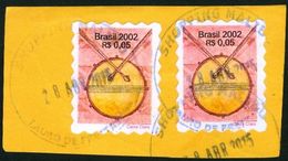 BRAZIL 2002 -  SNARE DRUM  - MUSIC - MUSICAL INSTRUMENTS - Pair 2002 - Used Stamps
