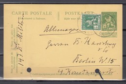 2x Nr 110 Op Postkaart Gestempeld Van Ixelles/Elsene 2 Naar Berlin  - 28 Okt 1912 - 1912 Pellens