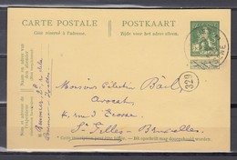 Nr 110 Op Postkaart Gestempeld Van Ixelles/Elsene 3 Naar St-Gilles-Bruxelles  - 16 Nov 1913 - 1912 Pellens