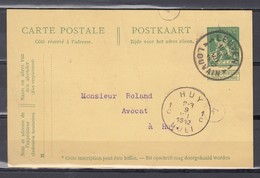 Nr 110 Op Postkaart Gestempeld Van Louvain/Leuven 1 A Naar Huy 1 C  - 08 Juil 1912 - 1912 Pellens