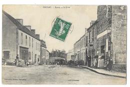 Cpa: 22 CALLAC (ar. Guingamp) Route De La Gare (animée) 1909 (rare) - Callac