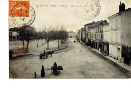 Cpa Valence D'Agen,Place De La Liberté. - Valence