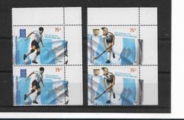 ARGENTINA 2003, SOCCER, BLIND, FEMALE HOCKEY, WORLD CHAMP 2002, 2 VALUES IN PAIRS SCOTT 2240-41 - Unused Stamps