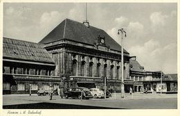 HAMM I. Westfalen, Bahnhof, Auto (1956) AK - Hamm
