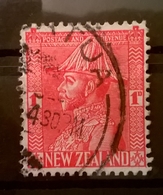 FRANCOBOLLI STAMPS NUOVA ZELANDA NEW ZELAND 1926 RE GIORGIO VI IN UNIFORME KING GIORGIO VI UNIFORM CON ANNULLO - Gebraucht