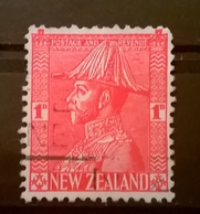 FRANCOBOLLI STAMPS NUOVA ZELANDA NEW ZELAND 1926 RE GIORGIO VI IN UNIFORME KING GIORGIO VI UNIFORM CON ANNULLO - Gebraucht