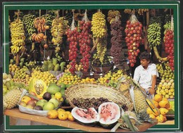 SRI LANKA - VENDITORE DI FRUTTA - FORMATO GRANDE 17X12 - VIAGGIATA 2001 FRANCOBOLLO ASPORTATO - Asia