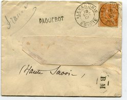 ALEXANDRIE Env. Du 18/12/1901 Avec Griffe PAQUEBOT+ Cachet BM Signée CALVES   PAYPAL Not Accept - Storia Postale